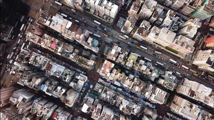 Top View of city in Hong Kong