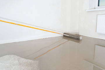 Obraz premium Fill screed floor repair and furnish. Repair work