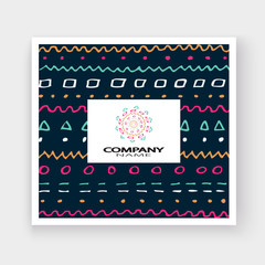 Abstract pattern with color hand drawn strokes artistic cover frame design. Minimal drawing lines white background. Trendy ethnic template vector Cover Report Catalog Brochure Flyer Poster Banner