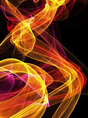 Abstract fire flame on black background.
