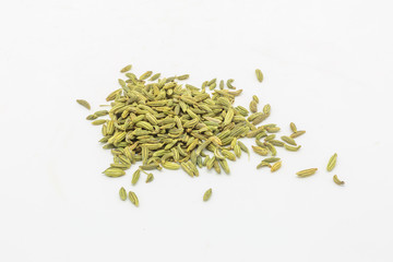 Fennel Seeds against a White Background