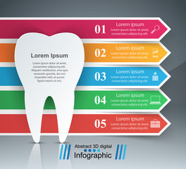 Business Infographics origami style Vector illustration. Tooth icon.