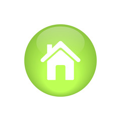 green home button glossy vector
