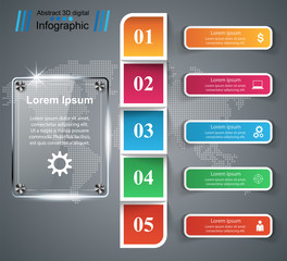 Business Infographics origami style Vector illustration. Glass icon.
