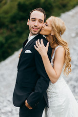 Just married couple in the Alps 