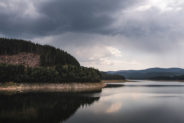 Lake, mountains, forest,amazing landscapes, rainy sky,forrest, cloudy, dramatic,scenic