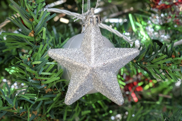 Christmas decoration with silver star