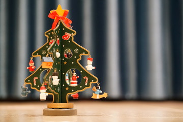 Painted wooden christmas tree