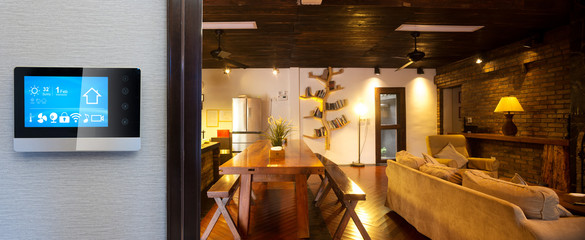 smart screen with smart home with modern restaurant