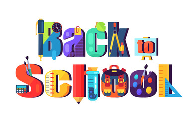 Back to School Poster Isolated on White Vector