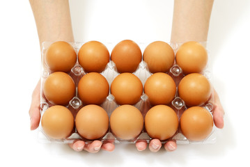 Hand hold eggs package