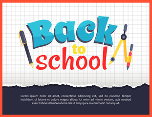 Back to School Posteron on Checkered Background