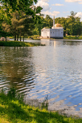Fototapeta premium Petersburg, Russia - June 29, 2017: Turkish bath pavilion on in Tsarskoye Selo Pushkin, St.Petersburg, Russia.