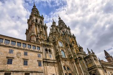 Fototapeta na wymiar Monumental Santiago de Compostela Cathedral in Galicia, Spain.