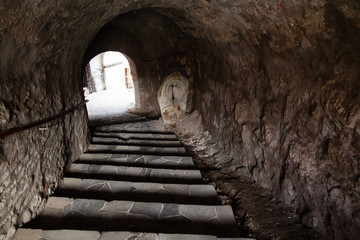 Obraz premium Stone stairs in palanok Castle XI century. Mukacheve, Ukraine