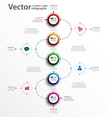 Vector abstract  infographic element for business. Strategy in stages. Steps of development, teamwork. Business concept illustrated in five stages, parts, steps. Graph, diagram, presentation. eps 10