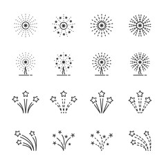 firework line icon set 3, vector eps10