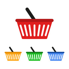 Shopping basket icon. Vector illustration