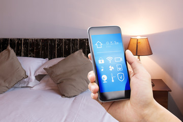 smart screen with smart home with modern bedroom