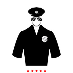 Police icon .  Flat style