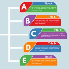 Five steps infographic design elements. Step by step infographic design template. Vector illustration
