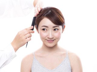 Fototapeta premium hairstyle Asian girl