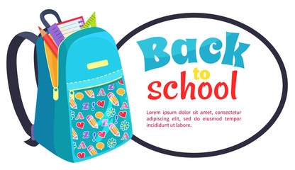 Back to School Poster with Fashionable Backpack