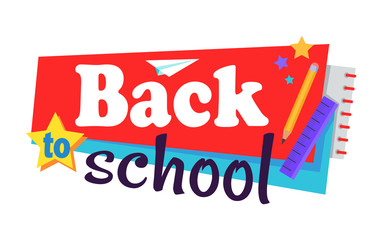 Back to School Poster Isolated on White Vector