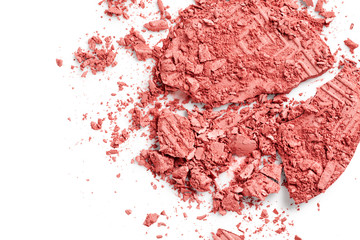 Crushed blush isolated on white background