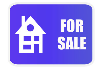Obraz premium Cartel azul de vivienda en venta. 