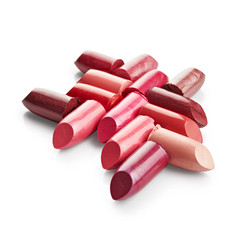 Lipsticks isolated on white background