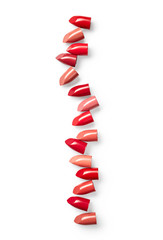 Lipsticks isolated on white background