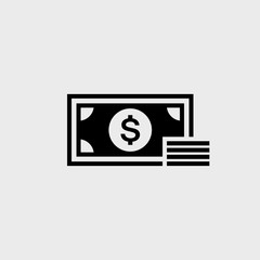 Dollar bills flat vector icon. Money flat vector icon