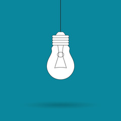 hanging light bulb icon- vector illustration