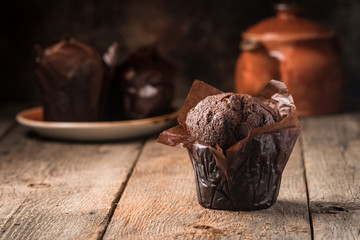 Homemade chocolate muffin