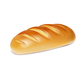 Realistic bread isolated Bakery icon