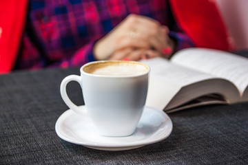 Woman reading book