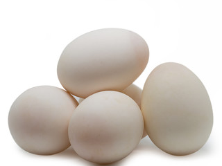 Closeup Duck eggs , healthy food.