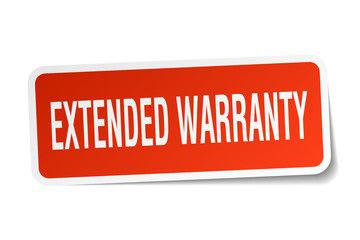 extended warranty square sticker on white