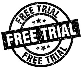 free trial round grunge black stamp