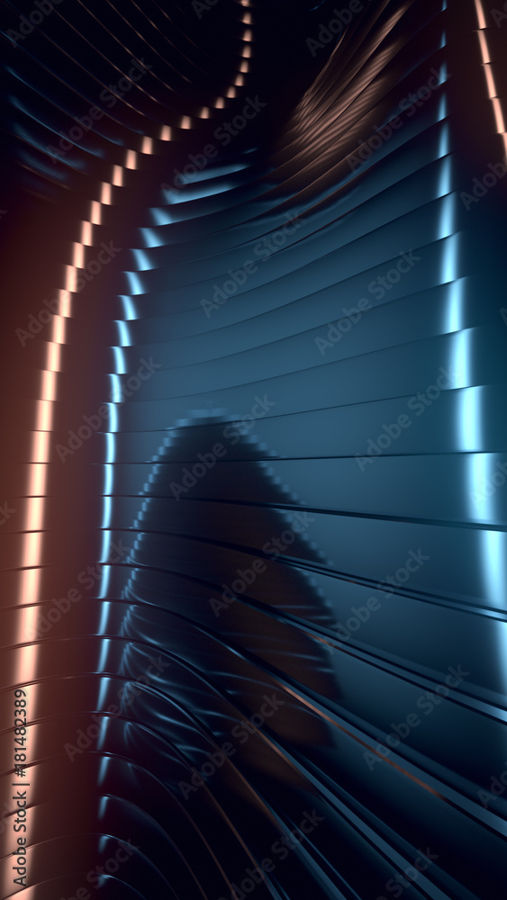 Aufkleber Wave band abstract background surface 3d rendering