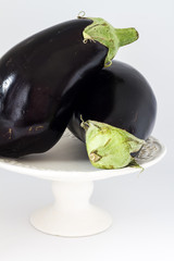Eggplants on white background. Isolated.