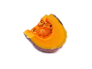 Pumpkin sliced on white background