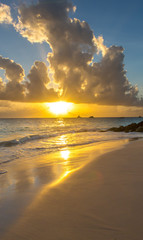 Panele Szklane Podświetlane  Beautiful Tropical Island Beach Sunset