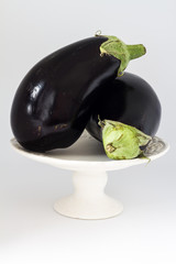 Eggplants on white background. Isolated.