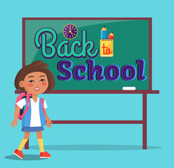 Back to School Poster Inscription on Blackboard