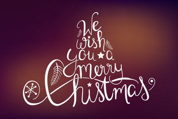 We wish you a merry Christmas - colorful background