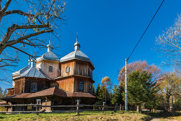 Orthodox wooden church in Bystrem,Bieszczady,Poland