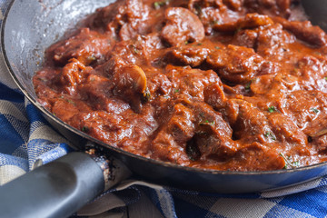 Beef Stroganoff with mushrooms