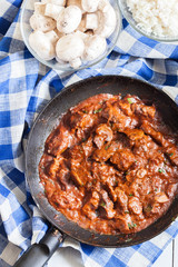 Beef Stroganoff with mushrooms